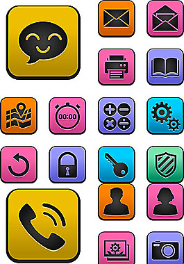 彩色电脑系统图标矢量素材