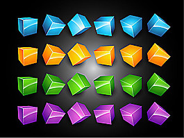 3d彩色立方体矢量素材