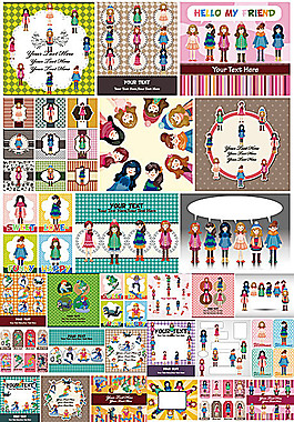 卡通人物贴图矢量素材