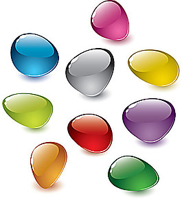 彩色鹅卵石矢量素材01