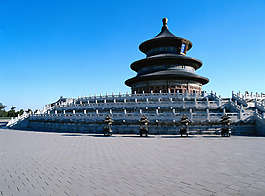 天壇遠景皇家祭祀活動場所藍天背景