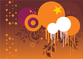 橙色潮流花纹背景