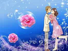 爱情主题浪漫求婚背景psd素材