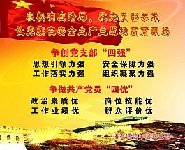 争做共产党员四优党建宣传画PSD分层素材