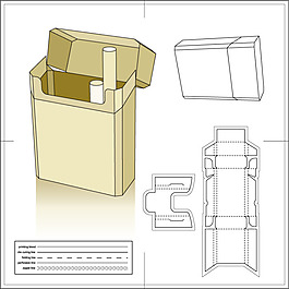 空白香烟盒包装模板含刀模