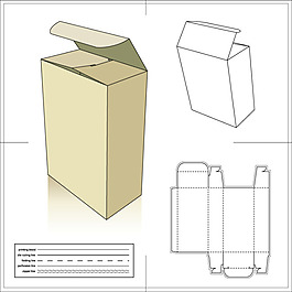 标准长方形包装盒模板含刀模