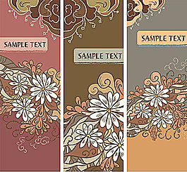 怀旧花纹花朵矢量素材