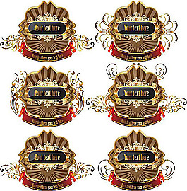 欧式花纹徽章矢量素材