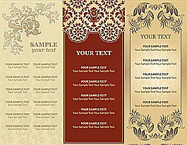 欧式三折页矢量素材