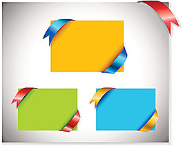 精美丝带卡片矢量素材