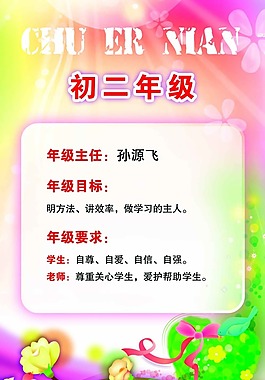 初中年级班级展板校园文化设计稿