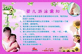 医院宣传画源文件婴儿游泳需知