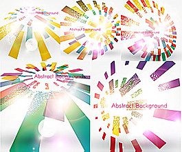 动感彩条圆环光晕背景矢量素材