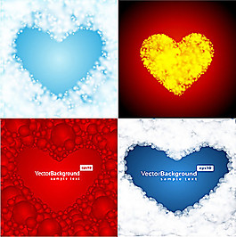 创意浪漫爱心背景设计矢量素材