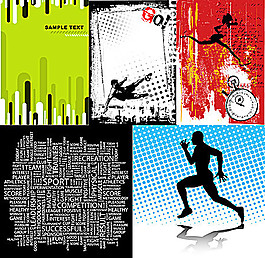 体育运动元素海报设计矢量素材