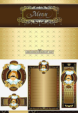金色复古菜单模板矢量素材