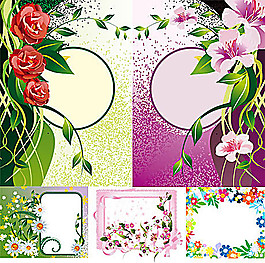 春天花朵的边框矢量素材