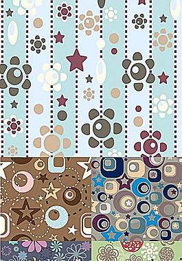 淡雅碎花背景矢量素材