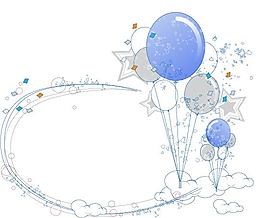 矢量花框素材梦幻气球