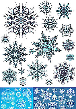 精致细腻雪花矢量素材