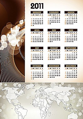 时尚2011年日历矢量素材