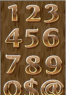 透明立体数字符号矢量素材