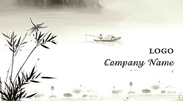 设计师名片设计源文件水墨竹子背景素材