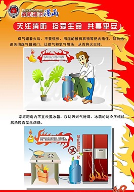 消防知识漫画消防安全宣传画