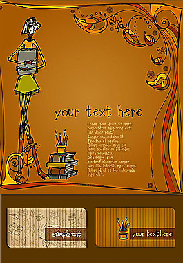 简约校园主题插图矢量素材