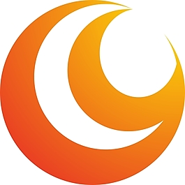 矢量圆形月牙形logo