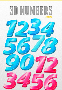 立体数字图片 立体数字素材 立体数字模板免费下载 六图网