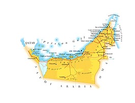 世界地图之阿拉伯联合酋长国地图