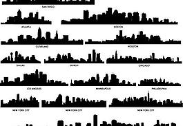 世界城市剪影图片