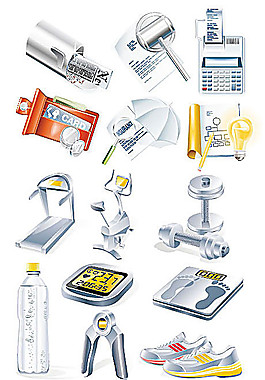 健身主题图标矢量素材