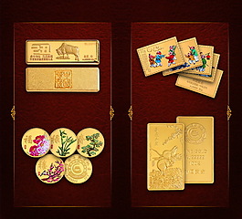 金条金砖金币