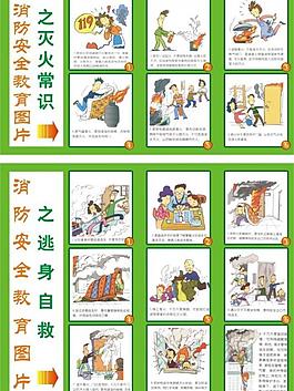 防火安全教育系列插画图片