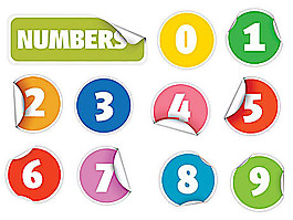 可爱彩色数字贴纸矢量素材