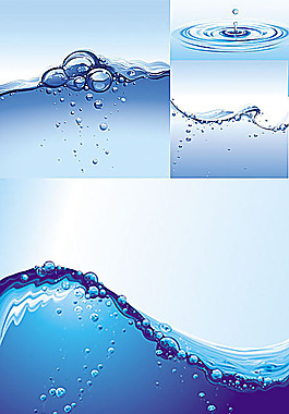 清新水主题矢量素材