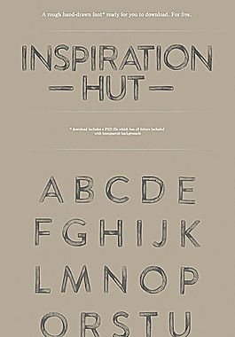 手绘英文字母psd素材