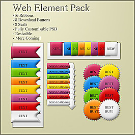 精美网页设计元素psd素材-web element pack