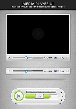 精簡格調媒體播放器用戶界面模板