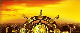 金色船舵psd素材