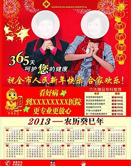 医院挂历 年画 2013 蛇年大吉图片