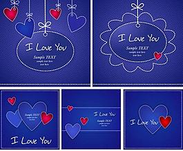 情人节爱心牛仔布背景图片