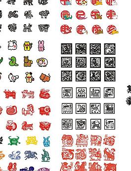 矢量十二生肖图图片