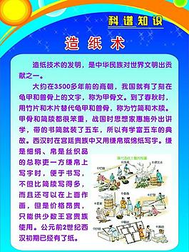 造纸术室内装饰图熊猫的四大发明中国古代四大发明国学黑白中国风四大