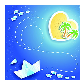 韩国矢量卡通海洋沙滩设计素材