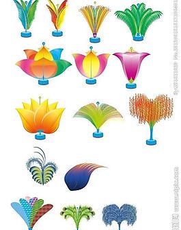 花束绿叶毽子矢量设计图片