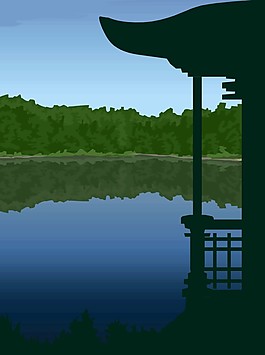 园林油画
