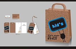 卡通吊牌设计 文字 底纹花纹图片